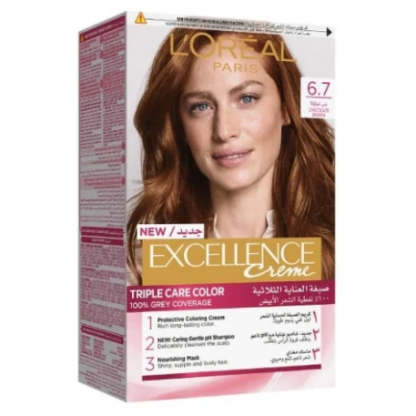 L'Oreal Excellence Triple Care Hair Color Cream Chocolate Brown 6.7