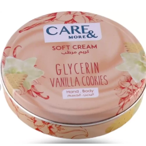 Care & More Softening Face, Hand & Body Cream Vanilla & Biscuit Scent with Glycerin