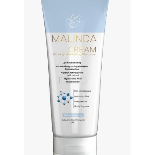 Bluebell Malinda Ultra Light Revitalizing, Moisturizing & Lipid Replenishing Cream with Hyaluronic Acid & Niacinamide for Oily & Acne-Prone Skin - non comedogenic, parabens free, harsh chemicals free