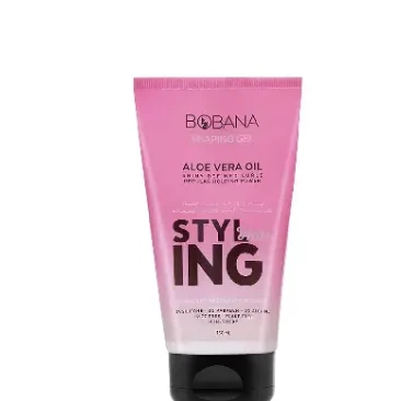 Bobana Non-Sticky Shining, Curl Defining & Styling Hair Gel with Aloe Vera Oil Regular Hold - silicones free, parabens free, alcohol free
