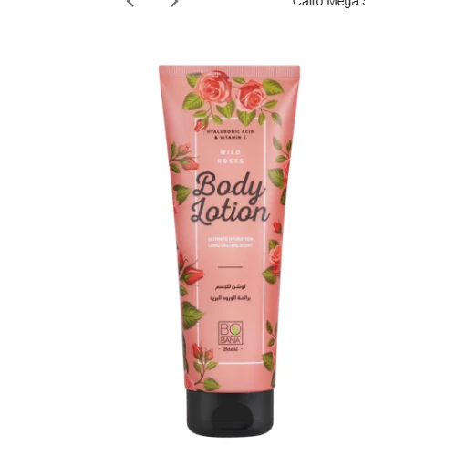 Bobana Non-Greasy Hydrating Body Lotion Wild Rose Scent with Hyaluronic Acid & Vitamin E