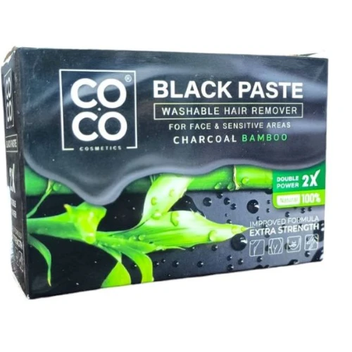 Coco Wax Washable Black Paste Hair Remover with Charcoal & Aloe Vera Extract for Face & Sensitive Areas