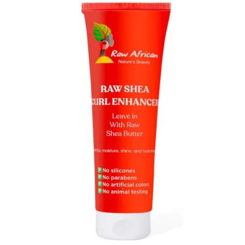 Raw African Hydrating, Curl Enhancing & Anti-Frizz Hair Cream with Shea Butter - silicone free, parabens free, artificial colors free 250 gr
